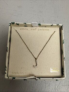 Olivia and Jackson Gold Initial 'J' Pendant Necklace NIB